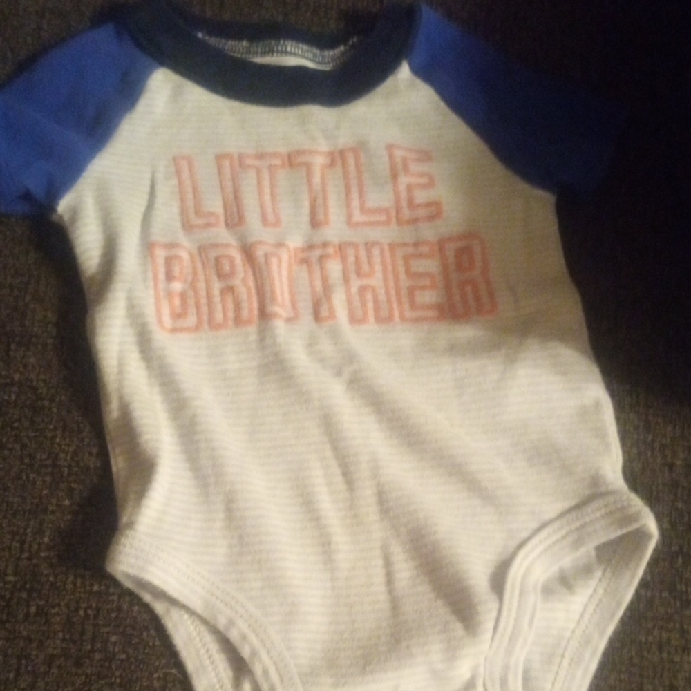 Carter's Blue and White Little Brother Bodysuit